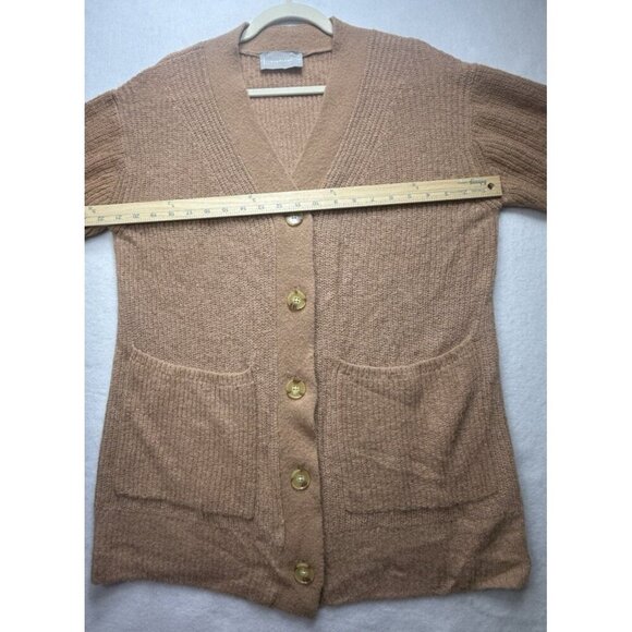 Everlane Cardigan Sweater Womens Brown Alpaca Wool Button Boyfriend Camel Sz S - Picture 7 of 9